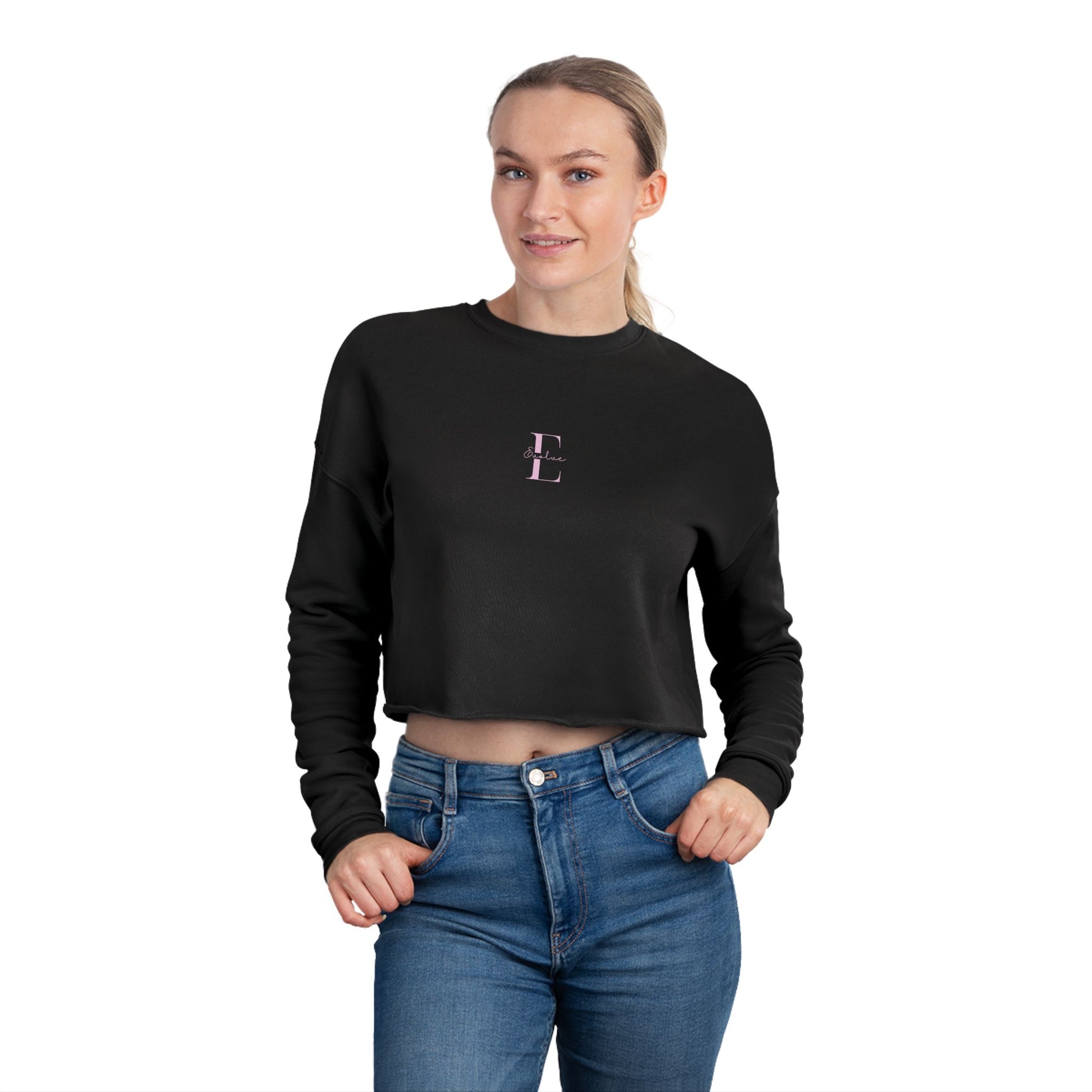 Chic Women's Cropped Sweatshirt, Stylish Casual Wear, Gift for Her, Trendy Fashion Top, Comfortable Lounge Sweatshirt, Street Style